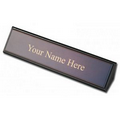 Walnut & Leather Name Plate